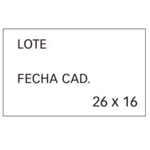 Apli Pack de 6 Rollos x 1.000 Etiquetas Blancas Removibles 26x16mm para Etiquetadoras de Precios de 2 Lineas - Preimpresas con "Lote" y "Fecha Cad" - Compatibles con Modelos 101419 y 102365