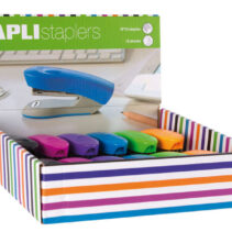 Apli Expositor de Grapadoras Home - Tamaño 92mm - Compatible con Grapas Nº10 - 12 Unidades en Colores Surtidos