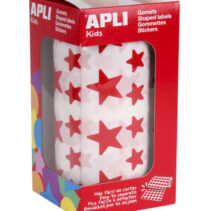 Apli Gomets Estrella Rojos - 12.5mm y 19.5mm - Adhesivo Permanente - 59 Hojas - 2360 Gomets por Rollo - Ideal para Desarrollar Habilidades y Cumplir Normas de Calidad y Seguridad