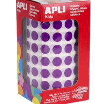 Apli Gomets Redondos Lila Ø 10.5mm - 59 Hojas Pretroqueladas - 5192 Gomets por Rollo - Ideal para Escuelas y Talleres Infantiles