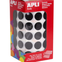 Apli Gomets Redondos Ø 15mm - 59 Hojas Pretroqueladas - 2832 Gomets por Rollo - Adhesivo Base Agua - Normas EN-71 y Cadena de Custodia FSC - Ideal para Escuelas y Talleres Infantiles