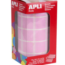 Apli Gomets Cuadrados Rosa - 20x20mm - 59 Hojas Pretroqueladas - 1770 Gomets por Rollo - Ideal para Escuelas y Talleres Infantiles - Normas EN-71 y FSC - Adhesivo Base Agua - Materiales 100% Reciclables