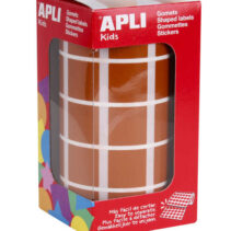 Apli Gomets Cuadrados Marrones - 20x20mm - 59 Hojas Pretroqueladas - 1770 Gomets por Rollo - Ideal para Actividades Infantiles - Normas EN-71 y FSC - Adhesivo Base Agua - Materiales 100% Reciclables