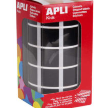 Apli Gomets Cuadrados Negros 20x20mm - 59 Hojas Pretroqueladas - 1770 Gomets por Rollo - Ideal para Desarrollar Habilidades y Capacidades en Niños - Cumple con Normas de Calidad y Seguridad