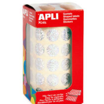 Apli Gomets Redondos Holograficos - Tamaño Ø 15mm - Adhesivo Permanente - 59 Hojas Pretroqueladas - Desarrolla la Psicomotricidad Fina y Trabaja Varias Capacidades y Habilidades