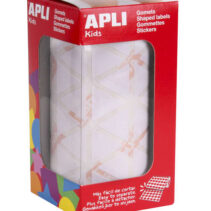 Apli Gomets Triangulares Blancos - 20x20x20mm - Adhesivo Permanente - 2832 Gomets por Rollo - Normas EN-71 y FSC - Adhesivo Base Agua - Libre de Disolventes - ECF - 100% Reciclables