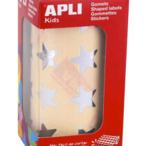 Apli Pack de1.416 Gomets con Forma de Estrella - Tamaño 19.5mm - Adhesivo Base Agua - Normas EN-71 y FSC - Color Plata