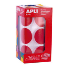 Apli Gomets XL Redondos Ø 33mm Rojos con Adhesivo Permanente - 708 Gomets por Rollo - Ideal para Desarrollar Psicomotricidad Fina