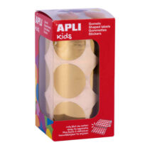 Apli Gomets Redondos Oro Metalizado - Ø33mm - 59 Hojas Pretroqueladas - 708 Gomets por Rollo - Cumplen Normas EN-71 y FSC - Adhesivo Base Agua - Libre de Disolventes - Papeles ECF - Materiales 100% Reciclables