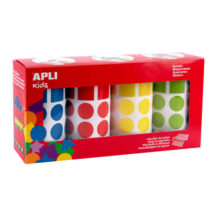 Apli Gomets Geometricos Surtidos Parchis - 20mm - Adhesivo Permanente - 8260 Gomets - 59 Hojas Pretroqueladas - 35 Gomets por Hoja - Desarrollo de Habilidades y Capacidades - Normas de Calidad y Seguridad Cumplidas