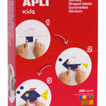 Apli Gomets Redondos con Adhesivo Permanente - Tamaño Ø 13mm - 15400 Gomets por Caja - Ideal para Escuelas y Talleres Infantiles - Cumplen Normas EN-71 y FSC