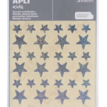 Apli Bolsa de Gomets Estrella - 12.5mm x 19.5mm - Holograficos con Adhesivo Permanente - 3 Hojas y 120 Gomets - Cumplen Normas EN-71 y FSC - Adhesivo Base Agua - Papeles ECF - Materiales 100% Reciclables