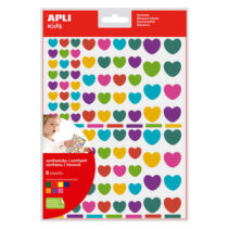 Apli Gomets Corazon Adhesivo Removible - Tres Tamaños Surtidos - 624 Gomets por Bolsa - Desarrollo de Habilidades y Creatividad - Normas de Calidad y Seguridad - Colores Colores