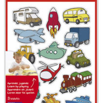 Apli Bolsa de Gomets Tematicos Transportes - 45 Gomets en 3 Hojas - Ilustraciones Divertidas para Enriquecer Vocabulario y Habilidades Motoras - Adhesivo Removible - Adhesivo Base Agua - Libre de Disolventes - Colorido