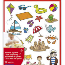 Apli Gomets Tematicos la Playa - 264 Gomets en 12 Hojas - Ilustraciones de Animales y Objetos de la Playa - Adhesivo Removible - Ideal para Escuelas - Adhesivo Base Agua - Libre de Disolventes - Colorido