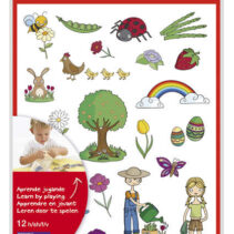 Apli Gomets Tematicos la Primavera - 264 Gomets en 12 Hojas - Ilustraciones Educativas - Adhesivo Removible - Formato Escolar - Adhesivo Base Agua - Libre de Disolventes - Colorido