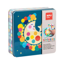 Apli Juegos de Gomets Luna - Incluye 16 Laminas y 12 Hojas de Gomets Removibles - Alto Valor Didactico - Caja Metalica con Diseño Exclusivo - Recomendado para Niños a Partir de 3 Años