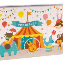 Apli Kids Puzzle Tematica Circo - 24 Piezas de 8x8cm - Diseño Exclusivo de Lily Lane - Facil Manejo para Niños - Carton de 2mm con Acabado Brillante - Caja Metalica Rectangular