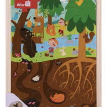 Apli Kids Puzle de Niveles el Bosque - 254x5x376 mm - Diseño Infantil y Colorido - Piezas Resistentes y Seguras - Mejora la Concentracion y la Percepcion Espacial - Bolsa de Algodon Organico Incluida