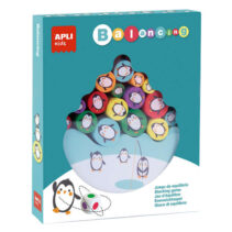 Apli Juego de Equilibrio de Pingüinos - 16 Piezas de Madera de Alta Calidad - Base en Forma de Iceberg - Dado con Colores - 3 Tamaños de Pingüinos - Mejora Habilidades Motoras