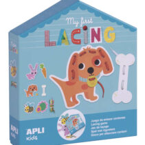 Apli Myfirstlacing - Juego de Enhebrar para Niños - Fomenta la Motricidad Fina y la Coordinacion Ojo-Mano - Incluye Cordones y Tarjetas con Dibujos para Enhebrar