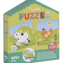 Apli My First Puzzle con Gomets - Ideal para Niños Pequeños - Fomenta la Coordinacion y la Concentracion - Incluye Pegatinas para Decorar El Puzzle