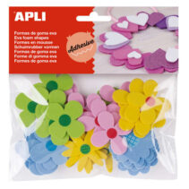 Apli Formas Goma Eva Adhesivas Flores Estampadas 40 U - Faciles de Pegar - Diseños Variados - Ideal para Manualidades