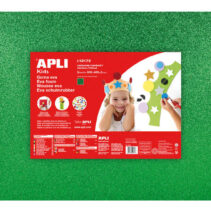 Apli Goma Eva Purpurina Verde 600x400mm - 3 Hojas Brillantes y Flexibles