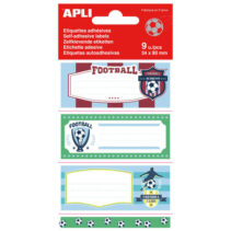 Apli Etiquetas Adhesivas Escolares Futbol - Tamaño 81x36mm - 9 Etiquetas por Bolsa - Adhesivo Permanente de Alta Calidad - Diseño Futbol