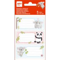 Apli Etiquetas Adhesivas Escolares Koala - Tamaño 81x36mm - 9 Etiquetas por Bolsa - Adhesivo Permanente de Alta Calidad - Color Blanco