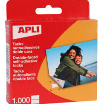 Apli Tacks Autoadhesivos Doble Cara - Tamaño 12x16 - 1000 Unidades por Caja - Ideal para Manualidades y Albumes - Libre de Acidos - Transparente