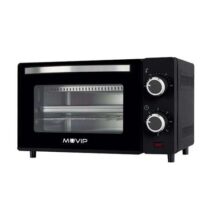 Muvip Horno de Sobremesa 650W 10L - Regulador de Temperatura 100º - 230º - Puerta de Cristal Templado - Cuerpo de Acero Inoxidable