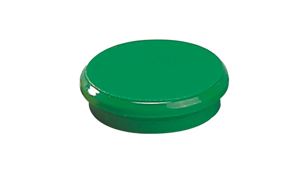 Dahle 95524 Pack de 10 Imanes para Pizarra Blanca - Diametro de 24mm - Color Verde