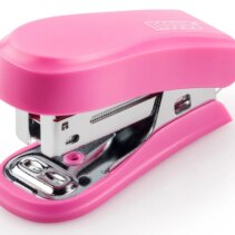 Novus Mini Grapadora Compacta - Hasta 12 Hojas - Grapado Cerrado y Abierto - Incluye 320 Grapas - Color Rosa