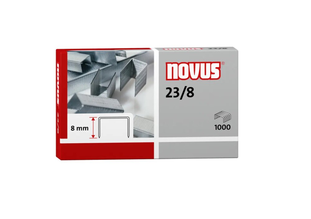 Novus 23/8 Super Caja de 1000 Grapas 23/8 Galvanizadas para Grapadoras de Gruesos