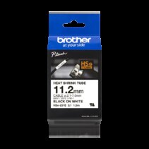 Brother HSe231E Cinta Tubo Termorretractil Original de Etiquetas para Cables - Texto negro sobre fondo blanco - Ancho 11.2mm x 1.5 metros - Cable recomendado Ø 2.1mm a 7.0mm