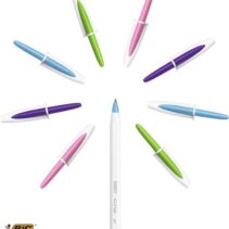 Bic Cristal Up Pack de 20 Boligrafos de Bola - Punta de 1.2mm - Tinta con Base de Aceite - Cuerpo Blanco - Colores Surtidos