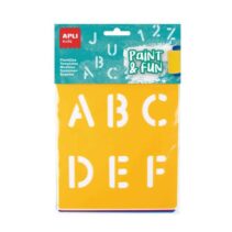 Apli Kids Bolsa de 6 Plantillas de Letras y Numeros - 26 Letras y 10 Numeros - Polipropileno Flexible - Lavables - Colores Surtidos