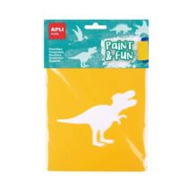 Apli Kids Bolsa de 6 Plantillas de Dinosaurios - 8 Formas de Animales - Polipropileno Flexible - Lavables - Colores Surtidos