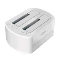 Aisens Estacion de Docking de Doble Bahia ASDS-D02W Sata 2.5/3.5 a USB 3.0/3.1 Gen1 - Clone - Color Blanco