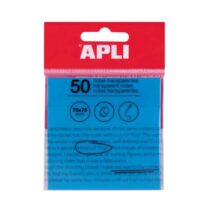 Apli Notas Adhesivas Transparentes Bloc 50 Hojas 75x75mm - Para Anotar sin Perder la Visibilidad del Texto o la Imagen - Resistentes al Agua - Color Azul