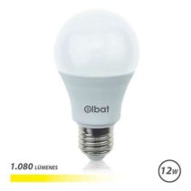 Elbat Bombilla LED A60 - 12W - 1080LM - E27 - Luz Calida - Color Blanco Calido