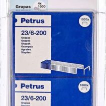 Petrus Pack de 4 Cajas de 1000 Grapas 23/6-200 Cobreadas - Hasta 20 Hojas - Patilla de 6mm