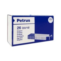 Petrus Caja de 1000 Grapas 23/10 Cobreadas - Hasta 70 Hojas - Patilla de 10mm