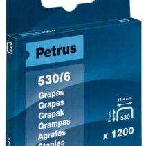 Petrus Caja de 1200 Grapas 530/6 Cobreadas para Clavadora - Patilla de 6mm