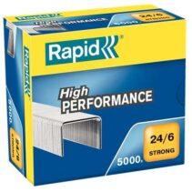 Rapid Strong Caja de 5000 Grapas 24/6 - Hasta 30 Hojas - Alambre Reforzado Galvanizado - Patilla de 6mm