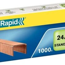 Rapid Confort Caja de 1000 Grapas 24/6 - Hasta 20 Hojas - Alambre Flexible Cobreado - Patilla de 6mm