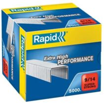 Rapid Super Strong Caja de 5000 Grapas 9/14 - De 80 a 110 Hojas - Alambre Galvanizado Superreforzado - Patilla de 14mm