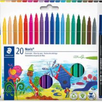 Staedtler 326 Pack de 20 Rotuladores Punta de Fibra - Trazo 1.0mm Aprox - Resistente a la Presion - Tinta a Base de Agua Antisecado - Colores Surtidos