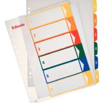 Esselte Indice Proyectos Imprimibles Tipo 1-6 Multicolor - Tamaño A4 Maxi - Material PP Rigido 300 Micras